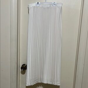 A New Day White Midi A-Line Pleated Skirt